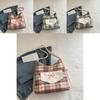 Trendy Summer 2024 Korean Style Plaid Tote Bag For Women With Chic Bow Detail