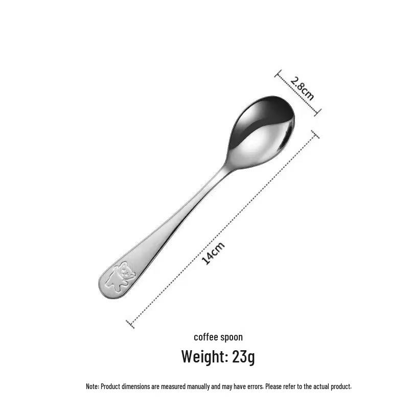 304 Stainless Steel Cute Bear Children s Cutlery Set - Spoon, Fork & Knife with Long Handles