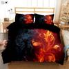 Flame Skull Basketball 3D Printed Quilt Cover Pillowcase Bedding Set Three-piece Soft and Comfortable Duvet Cover