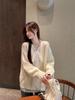Korean Lace Bow V-Neck Long Sleeve Sweater - Autumn/Winter Design