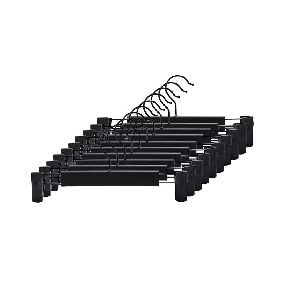 10Pcs/Pack Home Frosted Plastic Trouser Rack Strong Seamless Clip Hangers To Dry Clothes With Non-Slip Clips