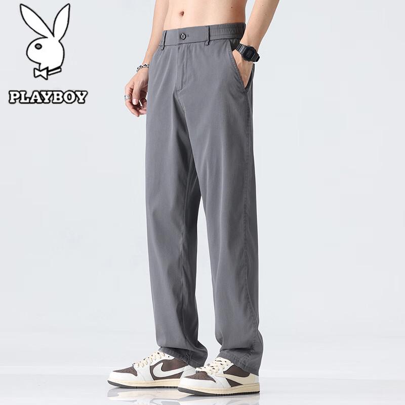 Playboy Men s Lightweight Summer Straight-Leg Casual Pants M