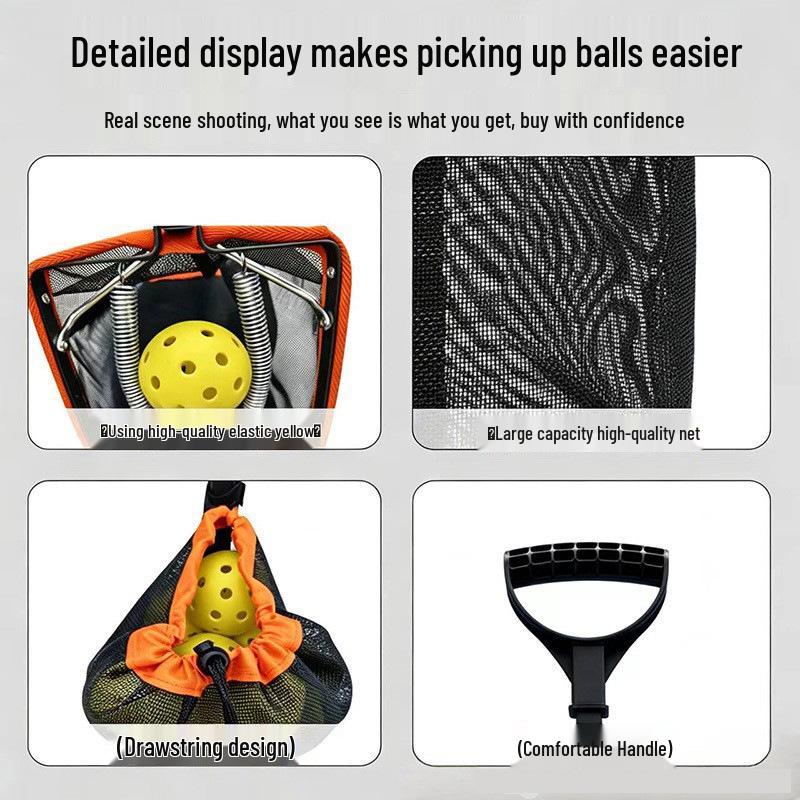 Pikeball Portable Tennis Ball Retriever: Large Capacity, Easy Storage, No Bending Needed