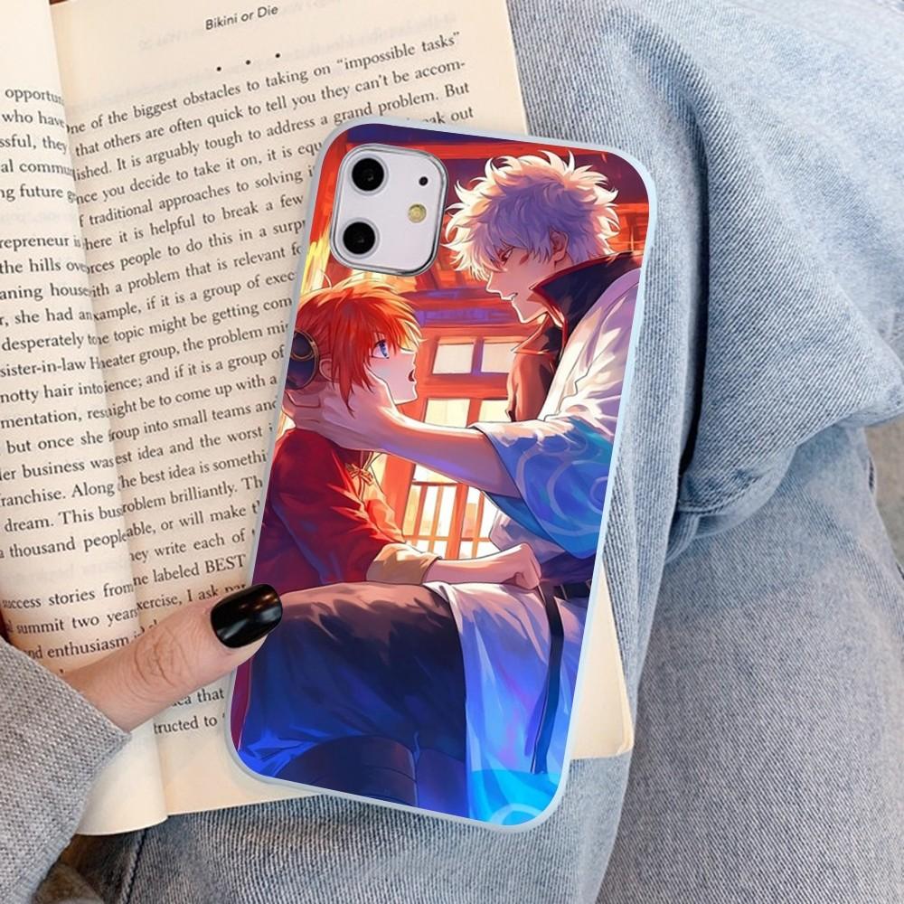

Animation G-Gintama Phone Case For IPhone 14 11 12 13 Mini Pro Xs Max 8 7 6 6S Plus X XR Solid Candy Color Case iphone 7 or 8
