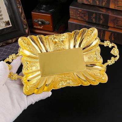 Cake Display Plate Metal Dessert Display Platter Decorative Snacks Plate Cake Serving Dish for Home Party Kitchen
