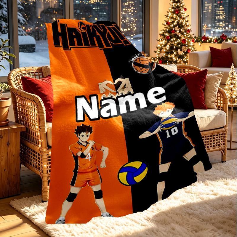 Custom Name Personalized Haikyu Print Blanket, Home Decor, Bedroom, Sofa, Camping, Couch, Gifts for Birthday ChristmasEnthusiasts