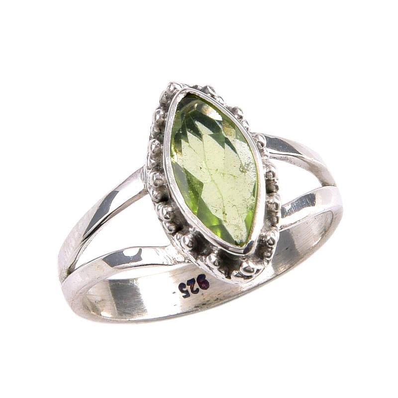 Piatră prețioasă Peridot Natural Lucrat Manual Argint Masiv 925 Cadou Bijuterii Inel Mărimea 7 L9J76