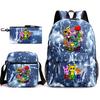 Sprunki Student Starry Sky School Bag Three-piece Rhythm Box Teen Backpack Men's and Women's Casual L
