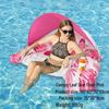 Inflatable PVC Float Recliner: Foldable Striped Swimming Bed