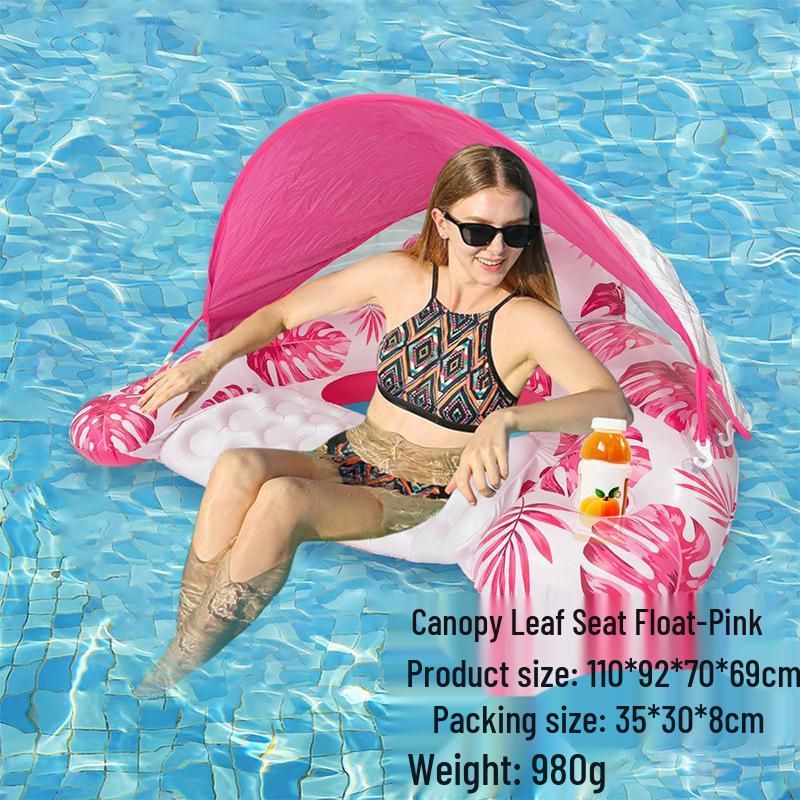 Inflatable PVC Float Recliner: Foldable Striped Swimming Bed