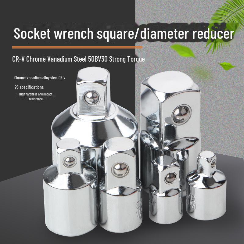 Set adaptor priză CR-V cu 6 piese: Convertoare de chei cu clichet de la 1/2" la 3/8" la 1/4"