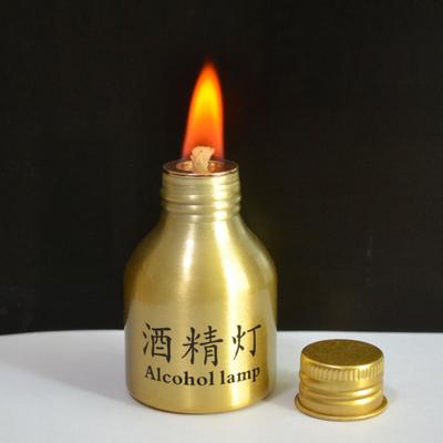 50ML Aluminum Alloy Liquid Burner Lamp with Cotton Wick Metal Cap Heavy Duty Portable Leakproof Lab Equipment Mini Burnable Liquid Heating Bottle