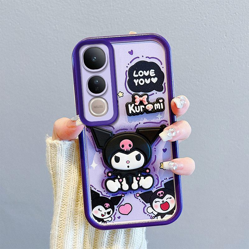 KEYSION Shockproof Case for VIVO V50 Lite 5G with Lanyard Soft Silicone Cute 3D Cartoon Doll Phone Cover for VIVO V50 Lite