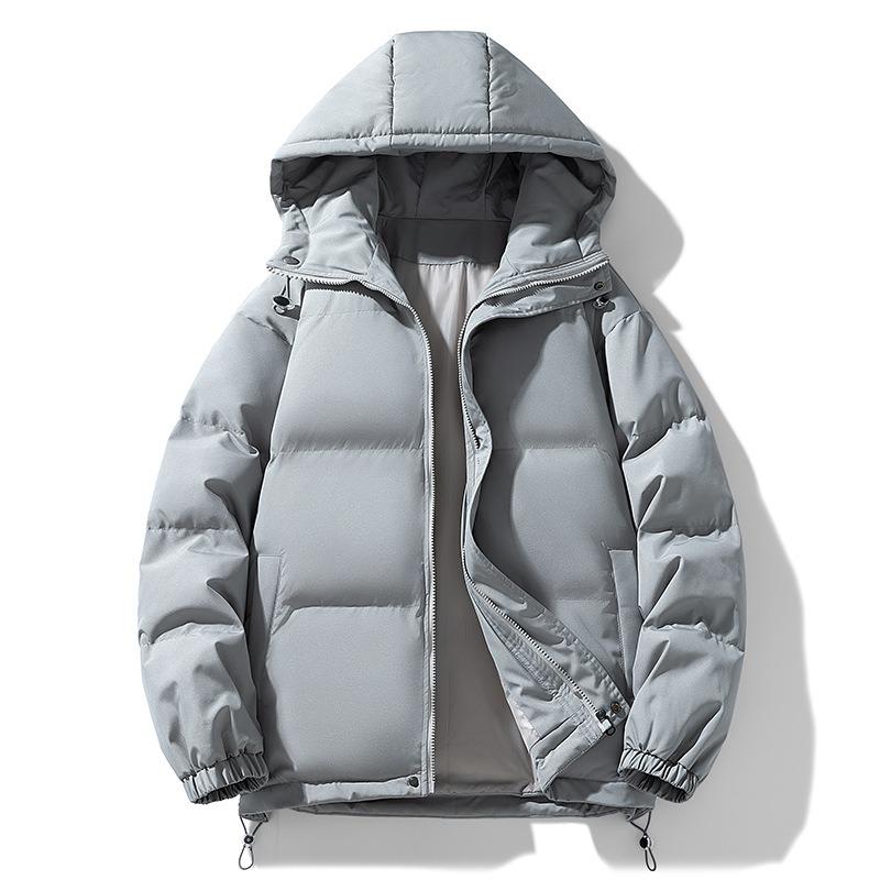 Padded Clothes for Men and Women In Winter Loose Hooded Padded Jacket Thickened Couple Solid Color Padded Clothes