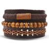 Batman Vintage Rope and Beads Multi-Layer Leather Bracelet Set for Men