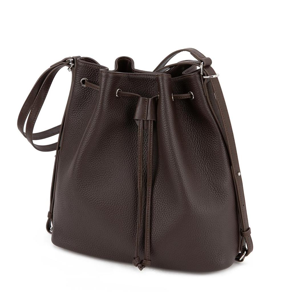 VENOF Niche Top-Grain Leather Bucket Bag - Convertible for Crossbody, Single Shoulder, and Backpack Use Key Details Explained