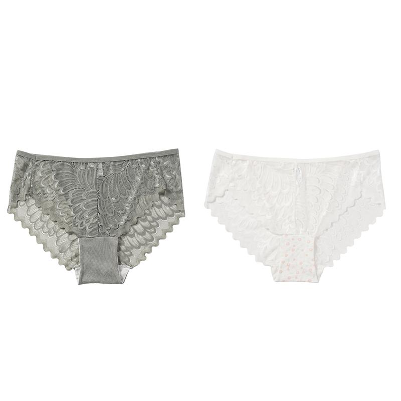

2 шт. Кружевные трусики, сексуальные трусики для женщин, дышащее нижнее белье, бесшовное, больших размеров XL-4XL, ажурное нижнее белье XL
