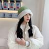 Women Warm Fluffy Plush Bucket Hat Ladies Winter Solid Fashionable Knitted Cap  Fisherman Cap Ladies