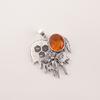 Natural Citrine Gemstone 925 Sterling Silver Jewelry Oxidized Bee Pendant 1.49" CP-28-1