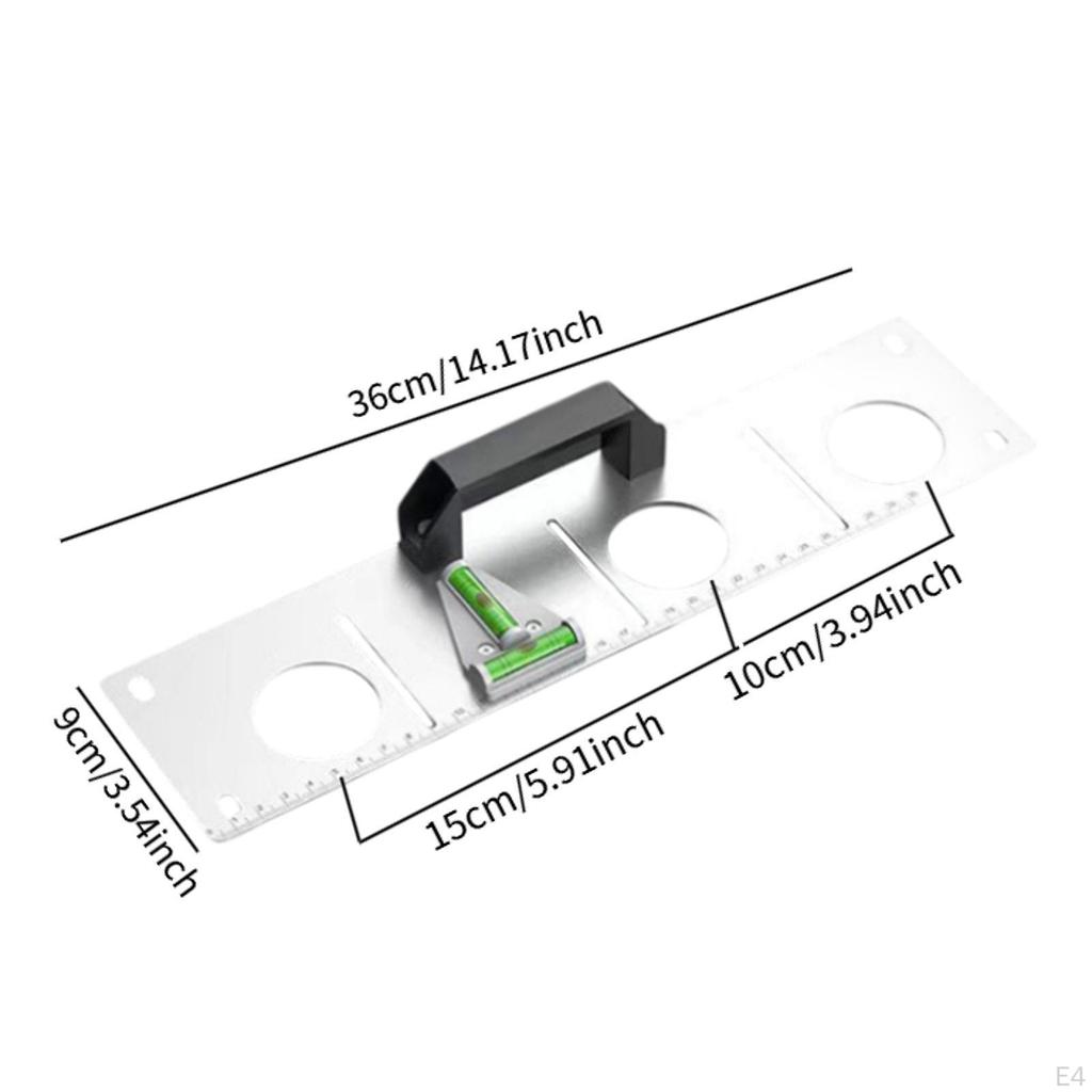Measurement Tool Wall Box Template and Level Bathroom Shower Receptacles Measuring Ruler Electrical