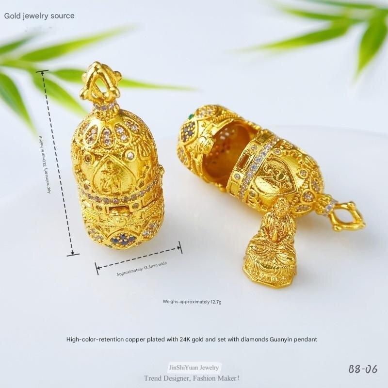 Color-set, openable box, portable Five Lords pendant, portable gift, Guanyin pendant, Tibetan ancient style Buddhist shrine, for