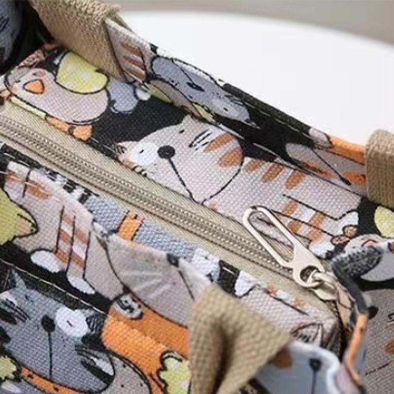 

Cartoon Canvas Bag Handbag Portable Lunch Box Bag Bento Bag