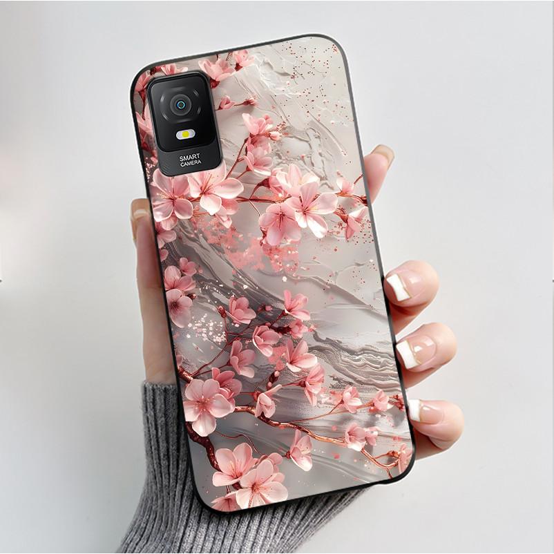 For TCL 403 405 406 406s 408 Case Luxury Fashion Butterfly Flowers Soft Silicone TPU Phone Casing For TCL T506D Protective Cover