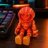 Stress Relief Fidget Toy 3D Printed Skull Astronaut Figurine, Articulated Skeleton Spaceman Action Figure, Cool Room Decor Halloween Movable