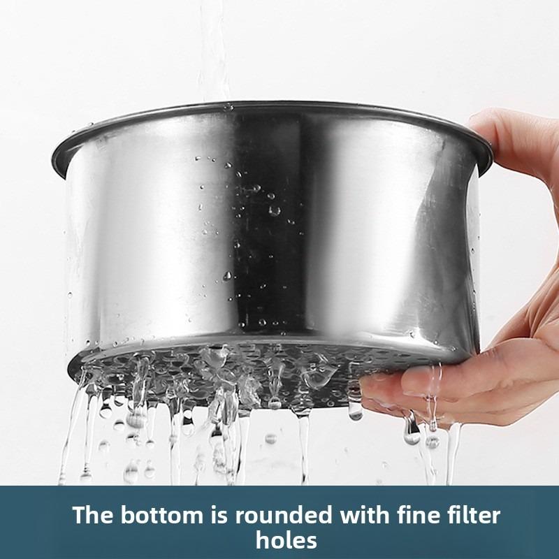 Swan Water Draining Basket - Stainless Steel, Wall-mounted, Suitable for Kitchen Sink Dry and Wet Separation Filter Basket Without Holes To Be Drilled