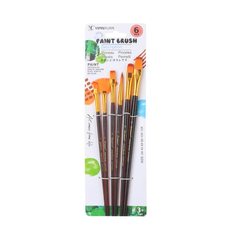 6/20 Peças Conjunto de Pincéis de Nylon Coloridos Pincel para Tinta a Aquarela Acrílica Pincéis Coloridos Profissionais para Pintura a Óleo Papelaria