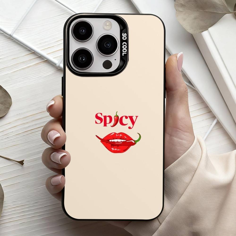 L-Love Red Chili  Phone Case For iPhone17,16,15,14,13,12,11 Plus,Pro Max Candy Silver Plated Inside Cover