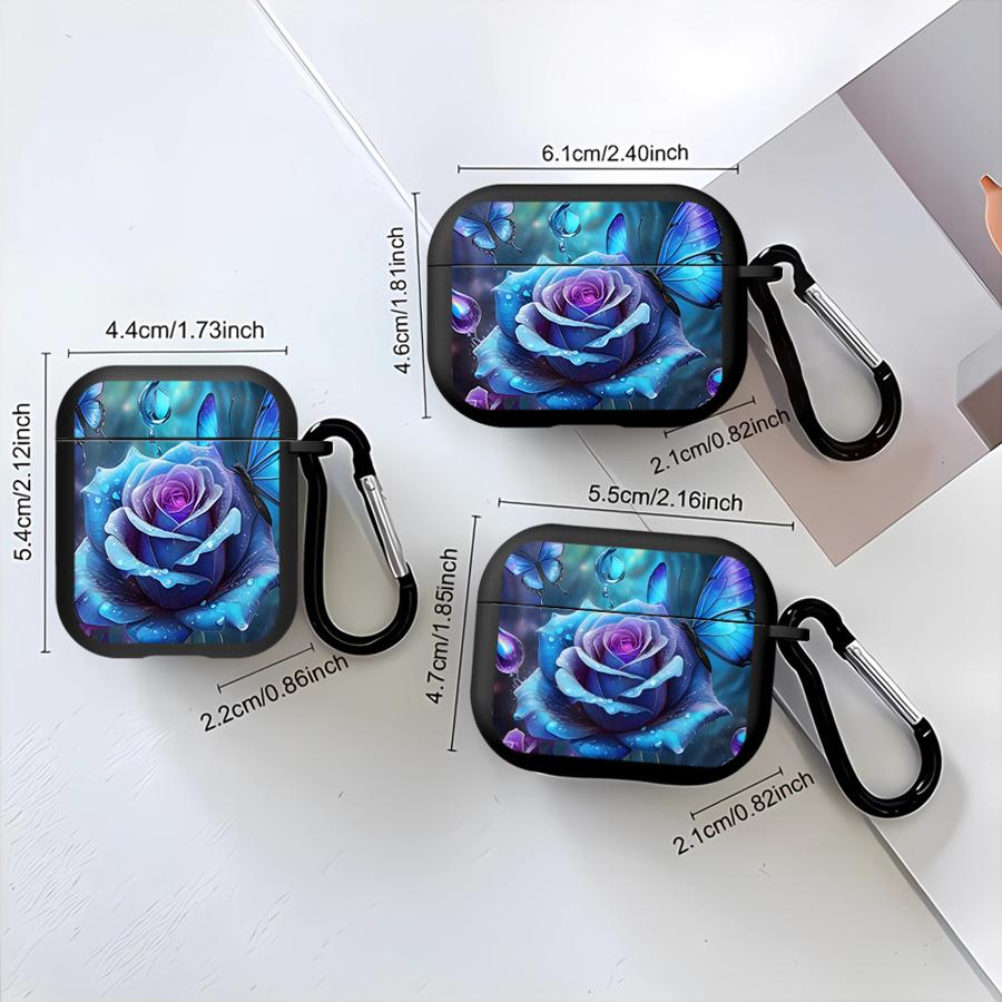Blaue Blumen Kopfhörerhüllen Hülle für Airpods 1 4 Pro3 Pro2 Pro 2 3