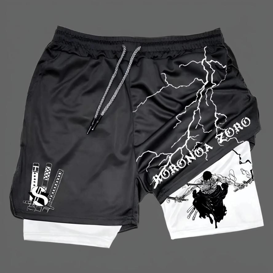 Muay Thai Kick Boxing MMA Shorts Onepiece Pirate Luffy Zoro Swordman Samurai Spider Men Women Unisex Sportswear Training Sport Gym Fitness Workout