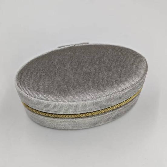 Mini Jewelry Box, Portable Velvet Zipper Jewelry Box, Compact Jewelry Storage Case for Travel, Engagement, Wedding