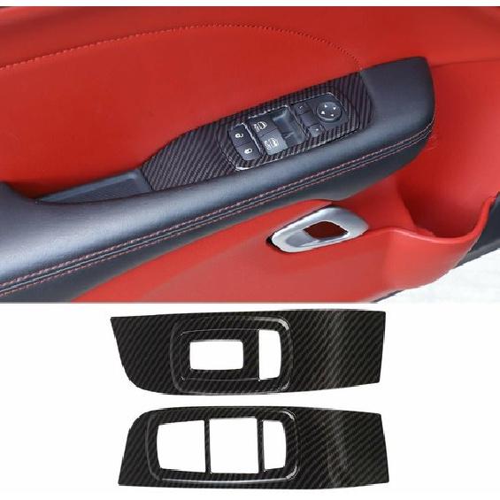 2pcs Car Window Lift Switch Panel Trim Accessories for Dodge Challenger 2015+