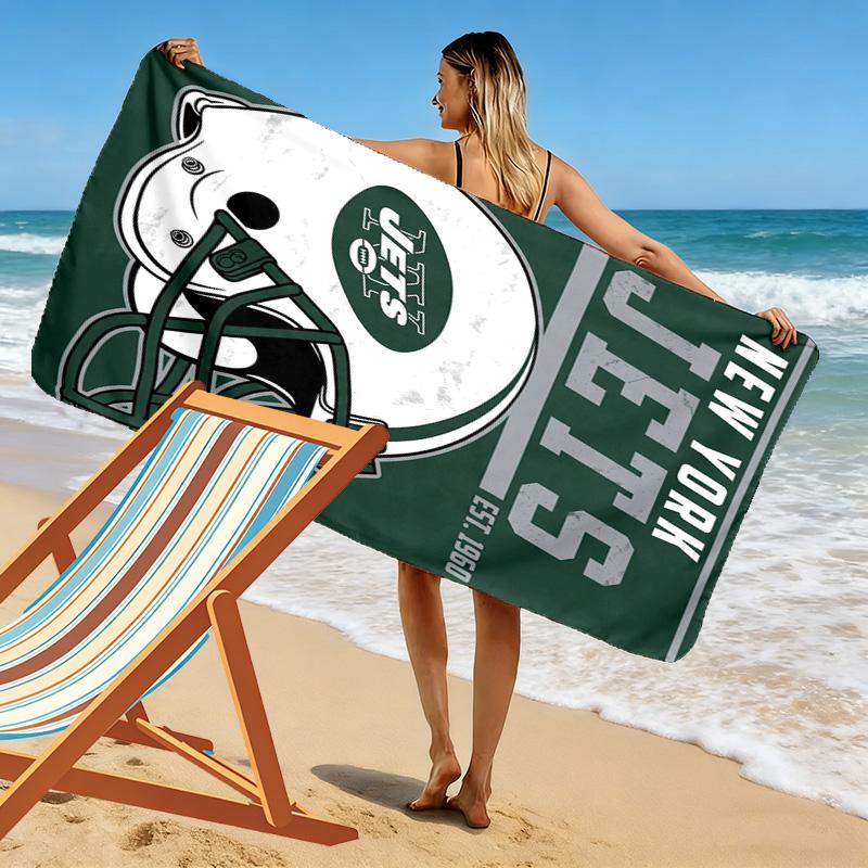 New York Jets Print Beach Towel, Large Soft Quick Dry Towel for Beach Camping Swimming