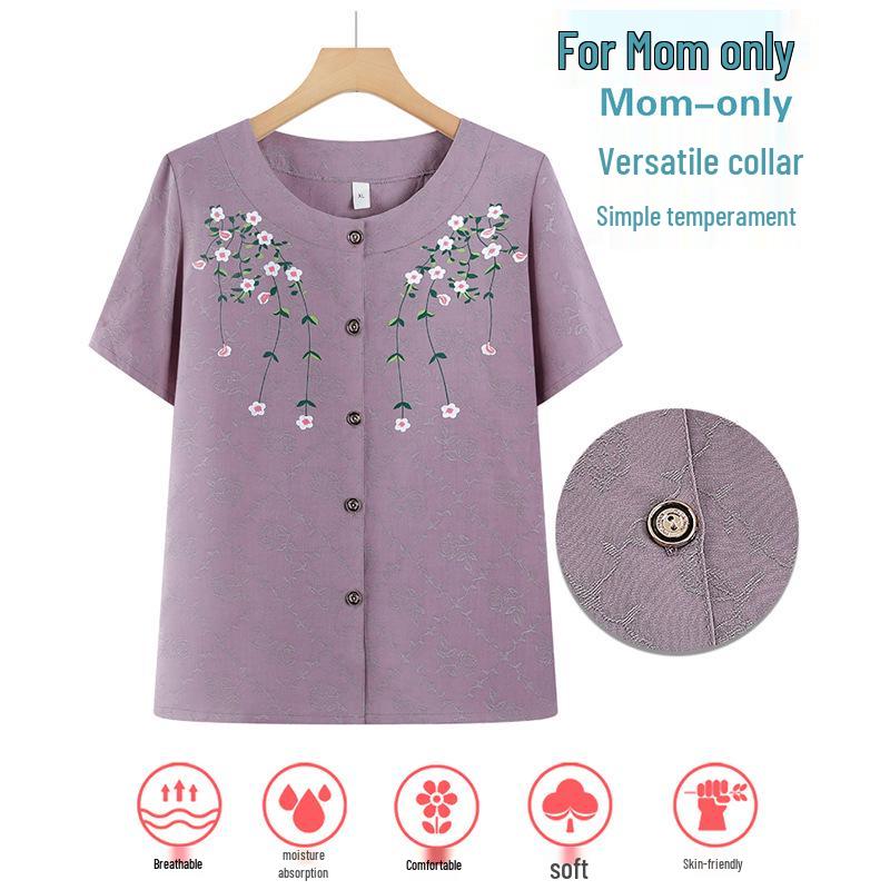 Mom's 2026 Summer Cotton Linen Suit: Chic Two-Piece Cardigan Set for Stylish Middle-Aged & Elderly Women