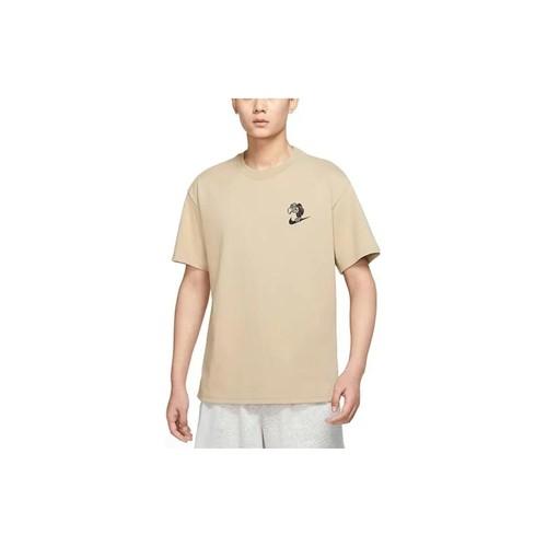 Men's Beige Nike Cartoon Print Short-Sleeve T-Shirt