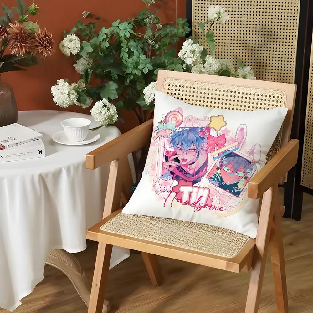 Anime AAlien Stage Cushion Cover Silky Short Plush Invisible Zipper Dustproof Sofa Pillow Case for Home Decor