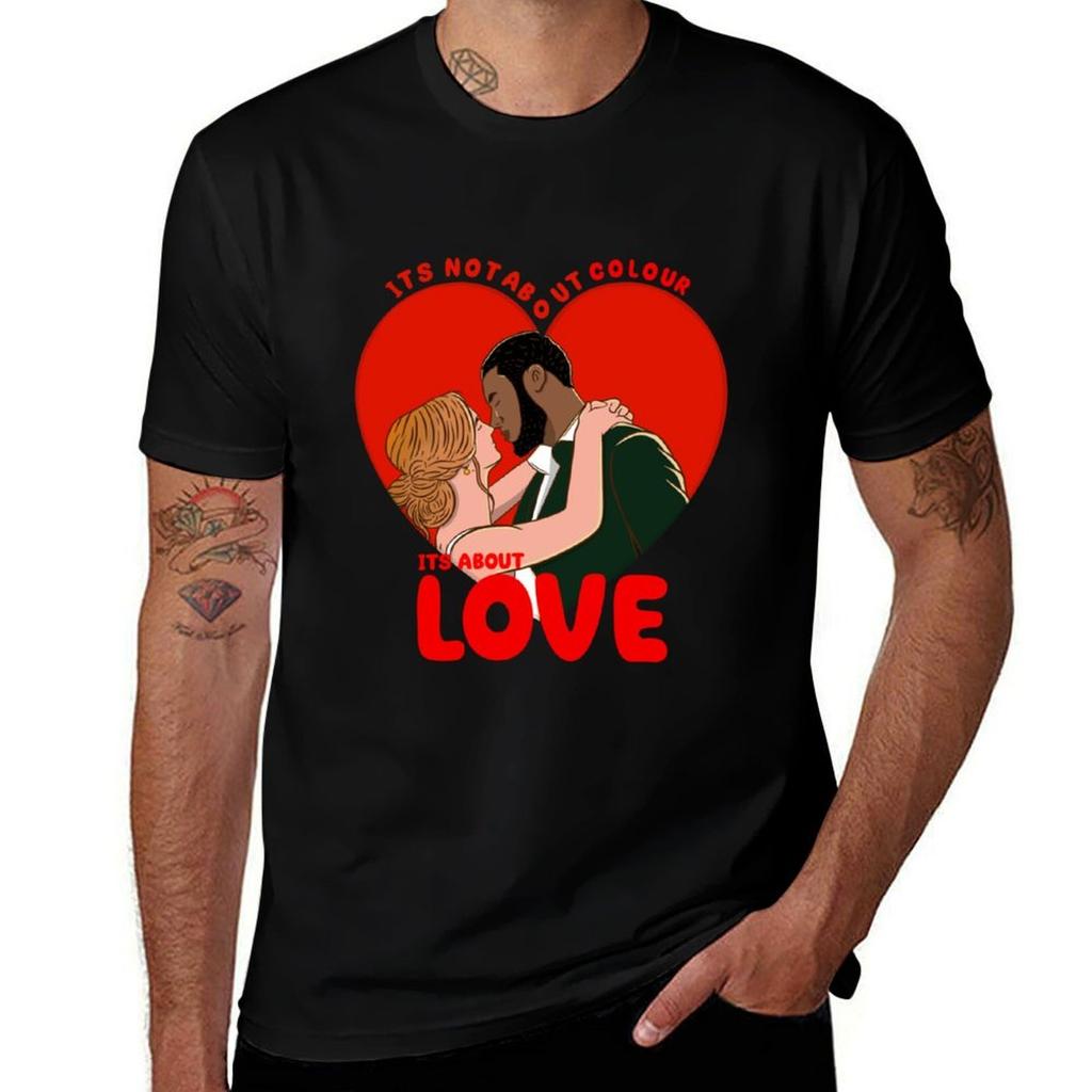 interracial couple TShirt Casual Loose Fit Short Sleeve TShirt