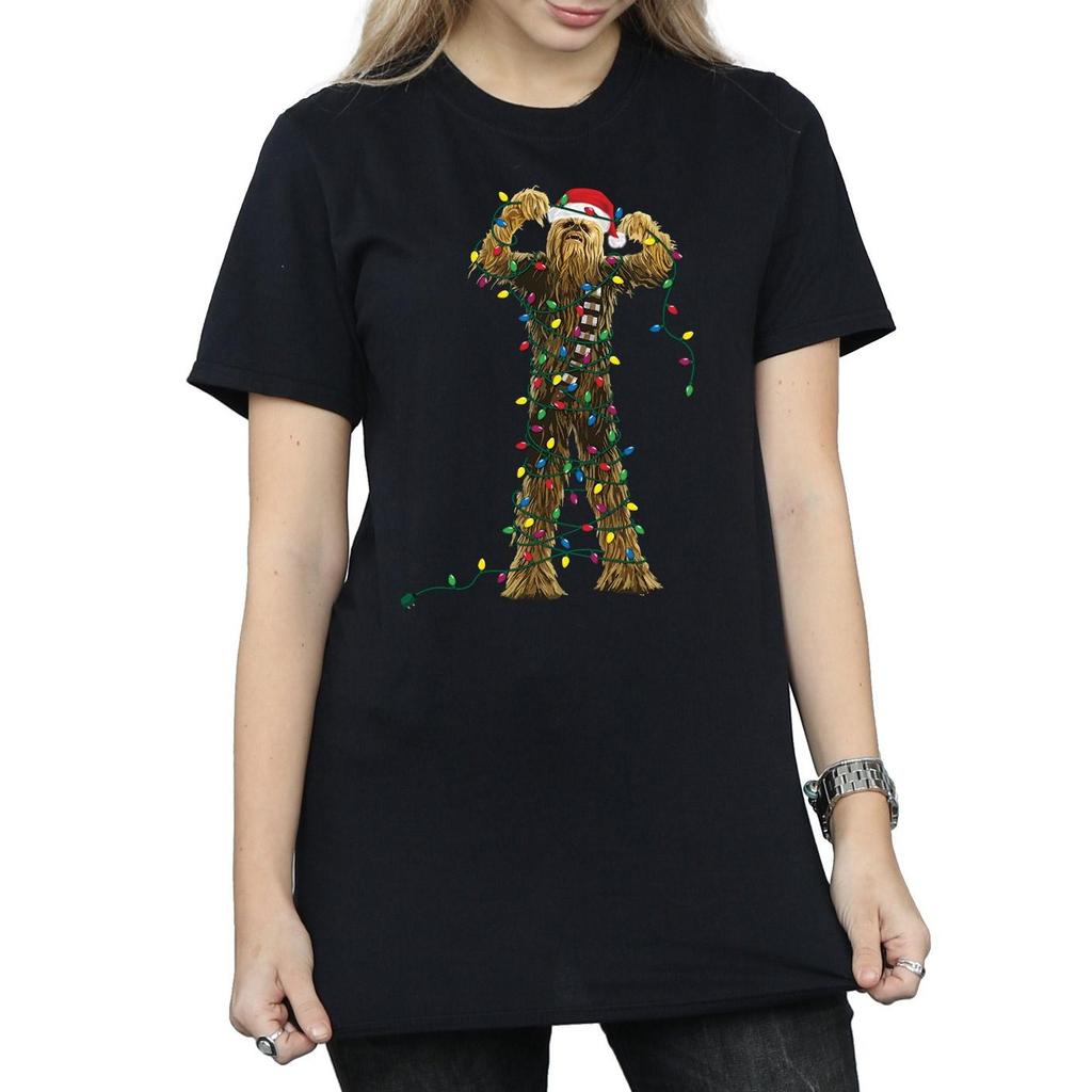 Star Wars Womens/Ladies Chewbacca Christmas Lights Cotton Boyfriend T-Shirt
