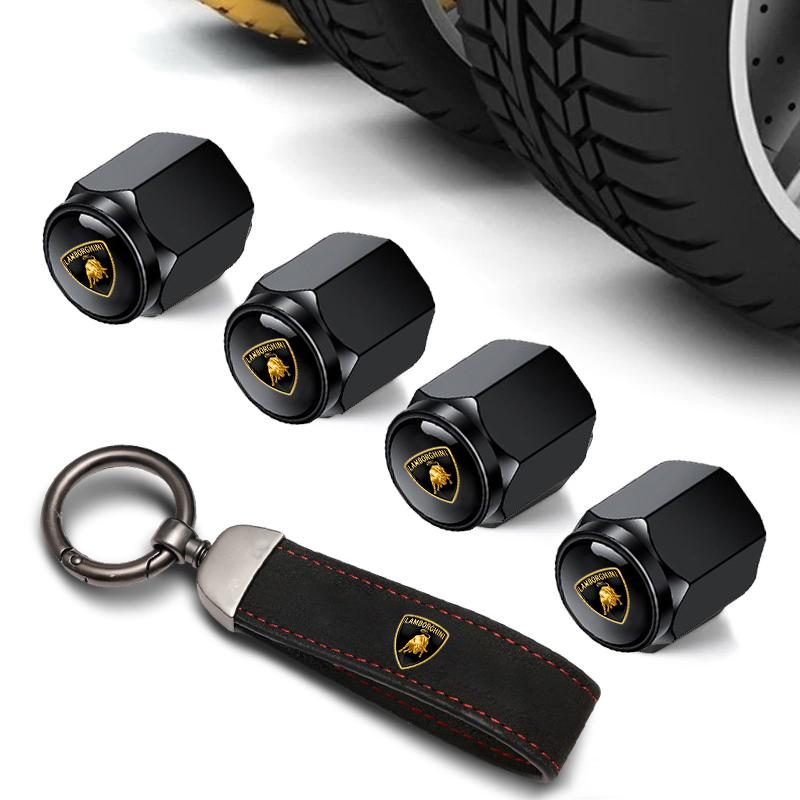Car Tire Wheel Valve Caps Cover Suede Car Keychain Keyring For Lamborghini LP570 LP610 Urus LP700 LP770 Gallardo Aventador HH70