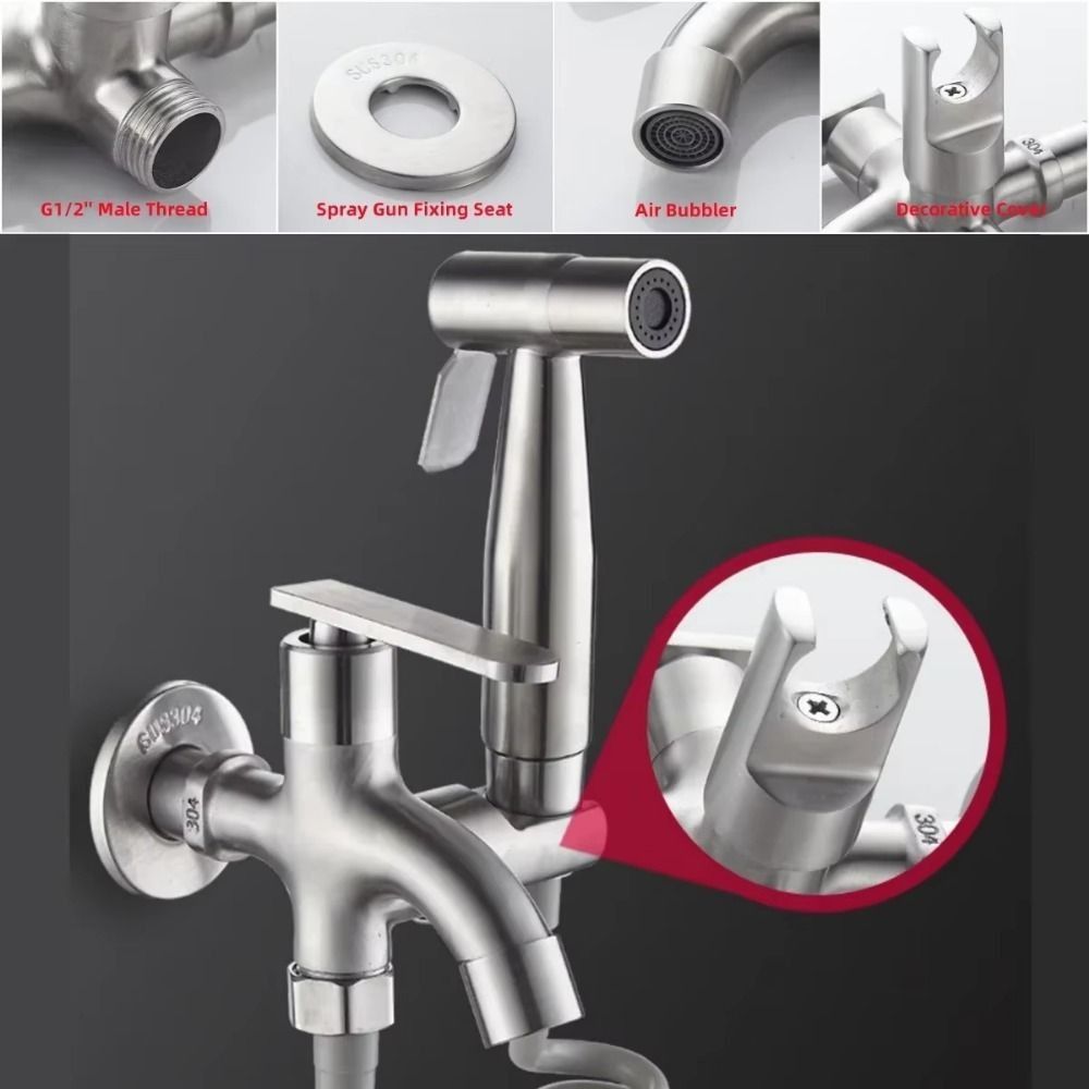 High Pressure Bathroom Showerhead Set G1/2 Interface Shower Set Portable Handheld Shower Hand Home