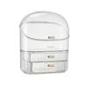 Transparent Dustproof Cosmetic Storage Box Light Luxury Minimalist Desktop Organizer Cabinet for Skincare Makeup