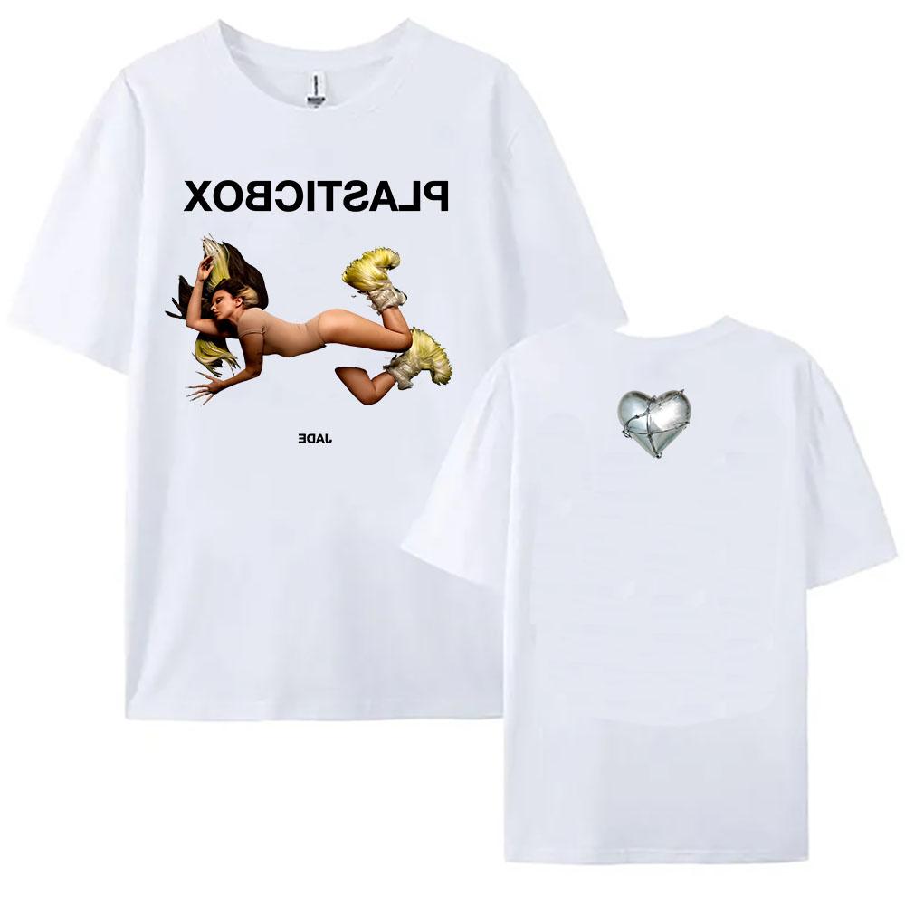 Jade Plastic Box T-shirt Cotton Short Sleeve Fashion Female Tshirts Singer Graphic Printing Clothing Unisex Streetwear Women Tee