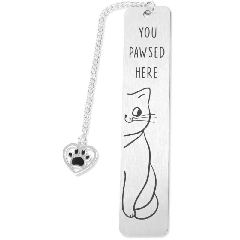 Black & White Funny Cat Dog Stainless Steel Bookmarks - Cute Color Blocking Design
