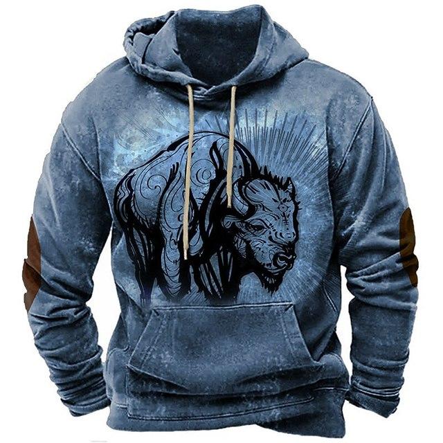 Hanorace pentru bărbați Y2k Golf Camping Casual cowboy cu mânecă lungă Hanorace la modă de toamnă 3d imprimate cu glugă vacanță largi supradimensionate