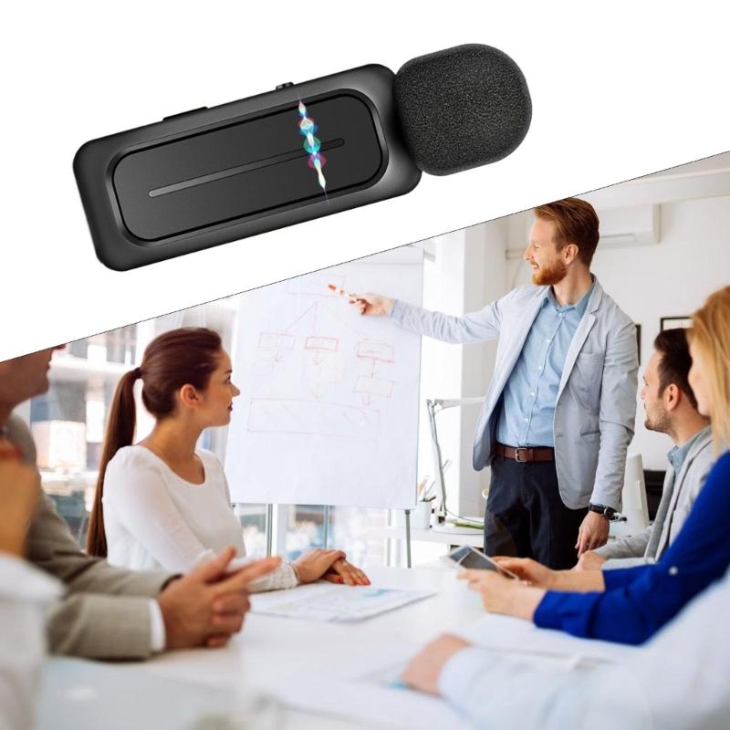 Wireless Lavalier Microphone With Charging Box 2.4GHz Noise Reduction Video Record Microphone for Mobile Phone