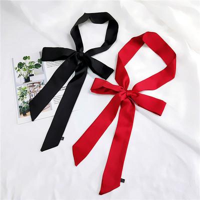 New Solid Color Scarf For Women In Spring And Autumn Versatile Ribbon Wrist Strap Headband Fashionable Decoration Student Neck Protection Small Scarf