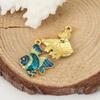 5PCs Ocean Jewelry Charms Fish Animal Enamel Pendants for DIY Necklace Bracelet Jewelry Making 23mm X18mm